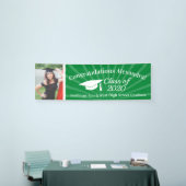Groene aangepaste foto 8' brede Afstuderen banner (Beurs)