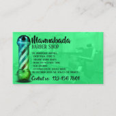 groene aangepaste fotobarber visitekaartje (Voorkant)