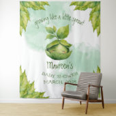 Groene Aangepaste Geïllustreerde Baby Borrel voor  Wandkleed (In situ)