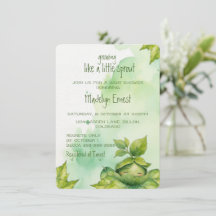 Groene Aangepaste Geïllustreerde Natuur Baby Showe