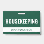 Groene aangepaste hotel huishoudelijke medewerker  badge (Voorzijde)