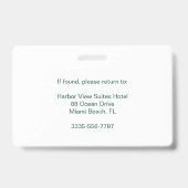 Groene aangepaste hotel huishoudelijke medewerker  badge (Achterkant)