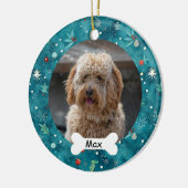 Groene Aangepaste Huisdier Puppy Hond Foto Keramisch Ornament (Links)