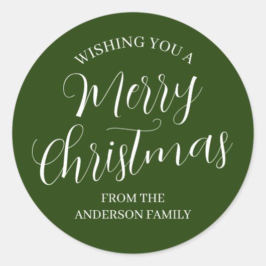 Groene aangepaste kerstStickers Ronde Sticker (Voorkant)