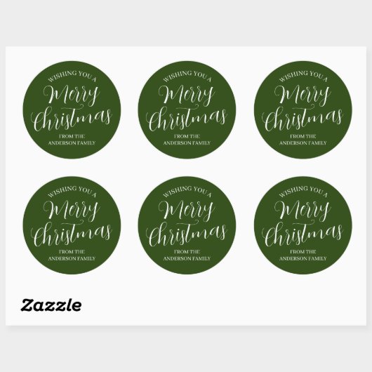Groene aangepaste kerstStickers Ronde Sticker (Vel)