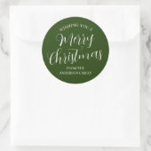 Groene aangepaste kerstStickers Ronde Sticker (Tas)