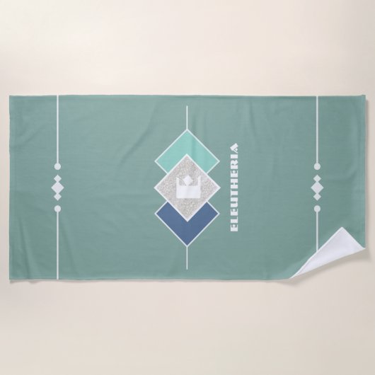 Groene Aangepaste keuken Strandlaken (Voorkant)