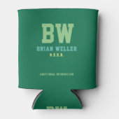 groene aangepaste koelbox voor monogrammen blikjeskoeler (Voorkant)