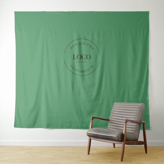 groene aangepaste logo achtergrond bedrijf brandin wandkleed (In Situ (horizontaal))