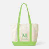 Groene aangepaste monogram naam tote bag (Achterkant)