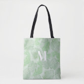 Groene aangepaste monogram palmbladeren tote bag (Voorkant)