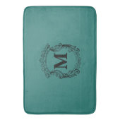 Groene Aangepaste Monogram Wapenschild Badmat (Voorkant Verticaal)