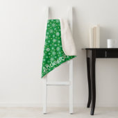 Groene aangepaste naam Modern Chic Elegant Snowfla Sherpa Deken (In situ)
