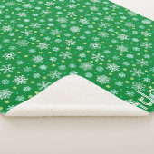 Groene aangepaste naam Modern Chic Elegant Snowfla Sherpa Deken (3/4)
