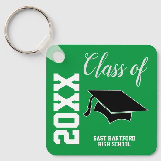 Groene Aangepaste Senior Class 2023 Favor Sleutelh Sleutelhanger (Voorkant)