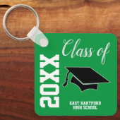 Groene Aangepaste Senior Class 2023 Favor Sleutelh Sleutelhanger (Voorkant)