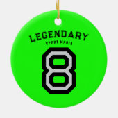 Groene aangepaste voetbal | Gepersonaliseerde teks Keramisch Ornament (Achterkant)