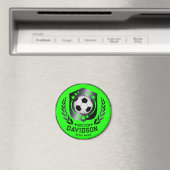 Groene aangepaste voetbal | Gepersonaliseerde teks Magneet (Insitu (Vaatwasser))
