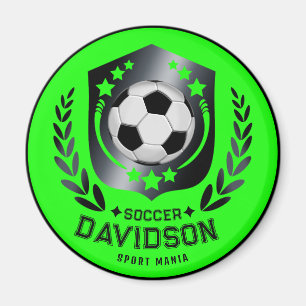 Groene aangepaste voetbal   Gepersonaliseerde teks Magneet