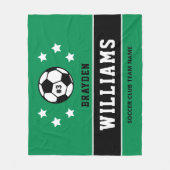 Groene aangepaste voetbalnaam en -nummer fleece deken (Voorkant)