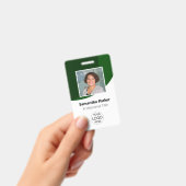 Groene aangepaste werknemersbadge - foto, logo, ba badge (Handheld)