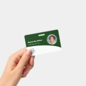 Groene aangepaste werknemersfoto, logo, barcode-ba badge (Handheld)