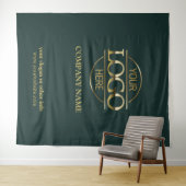 Groene Aangepaste Zakelijk Logo Beurs Achtergrond Wandkleed (In Situ (horizontaal))