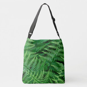Groene aardachtige varen crossbody tas