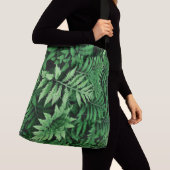 Groene aardachtige varen crossbody tas (Dichtbij)