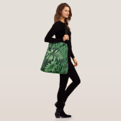Groene aardachtige varen crossbody tas (Op model)