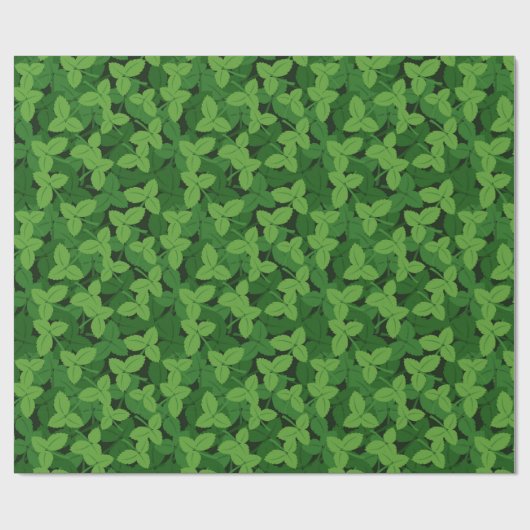 Groene Aardbei Bladeren Wrapping Paper Cadeaupapier (Vlak)