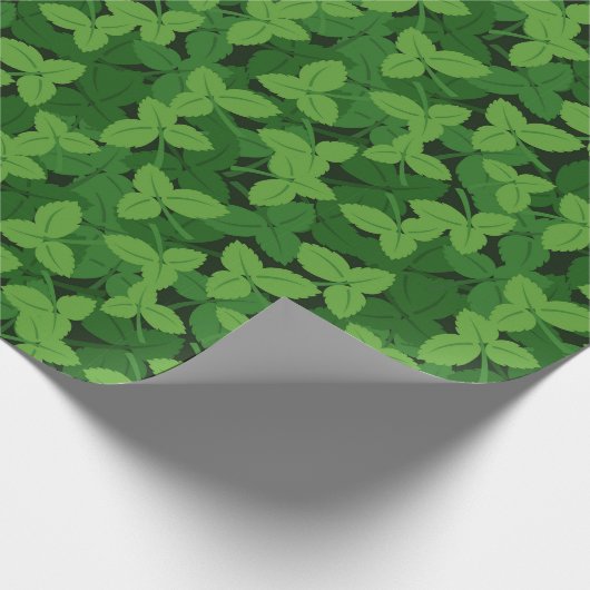 Groene Aardbei Bladeren Wrapping Paper Cadeaupapier (Hoek)