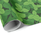 Groene Aardbei Bladeren Wrapping Paper Cadeaupapier (Rol Hoek)