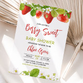 Groene aardbeien baby shower kaart