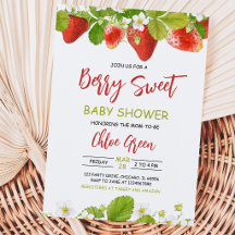 Groene aardbeien baby shower