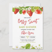 Groene aardbeien baby shower kaart (Voorkant)