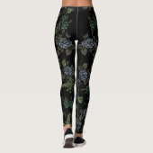 Groene aardbloemen leggings (Achterkant)