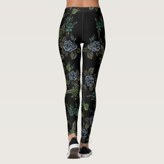 Groene aardbloemen leggings (Achterkant)