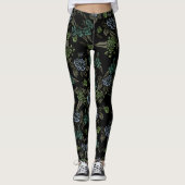 Groene aardbloemen leggings (Voorkant)