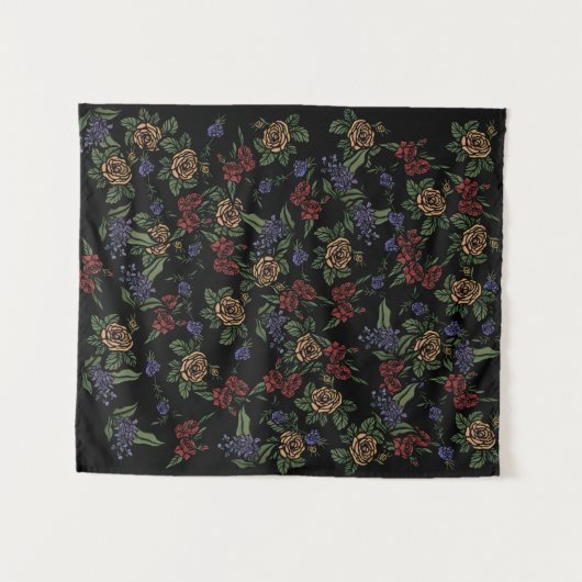 Groene aardbloemen wandkleed (Voorkant (horizontaal))