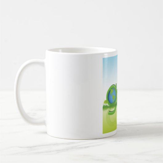 Groene Aarde Bol Eco Vriendelijke Natuur Koffiemok (Links)
