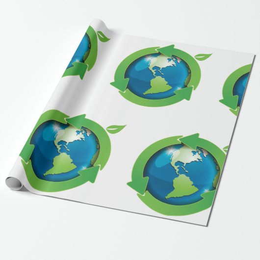 Groene Aarde Cadeaupapier (Uitgerold)