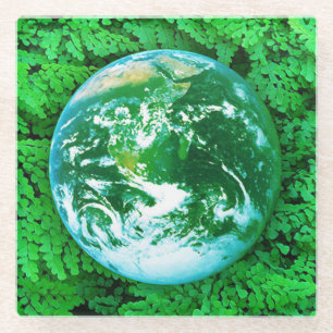 Groene Aarde - ecologisch bewustzijn Glazen Onderzetter