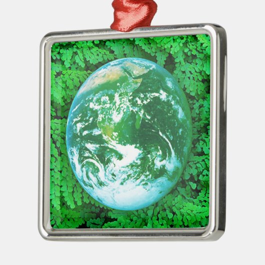 Groene Aarde - ecologisch bewustzijn Metalen Ornament (Links)