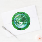Groene Aarde - ecologisch bewustzijn Ronde Sticker (Envelop)