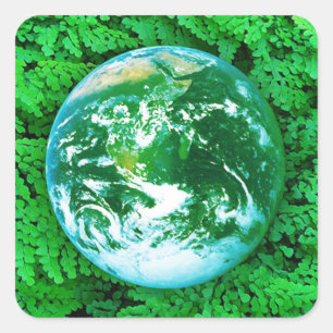 Groene Aarde - ecologisch bewustzijn Vierkante Sticker