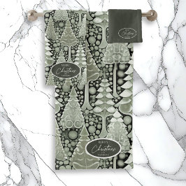 Groene Aarde Kerstmispatroon#6 ID1009 Bad Handdoek