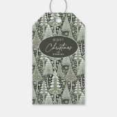 Groene Aarde Kerstmispatroon#6 ID1009 Cadeaulabel (Voorkant)