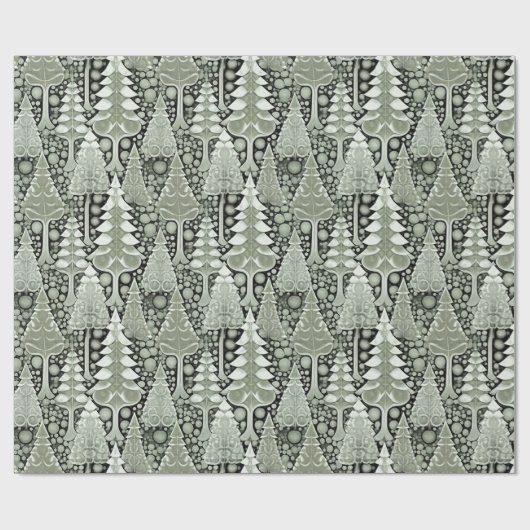 Groene Aarde Kerstmispatroon#6 ID1009 Cadeaupapier (Vlak)