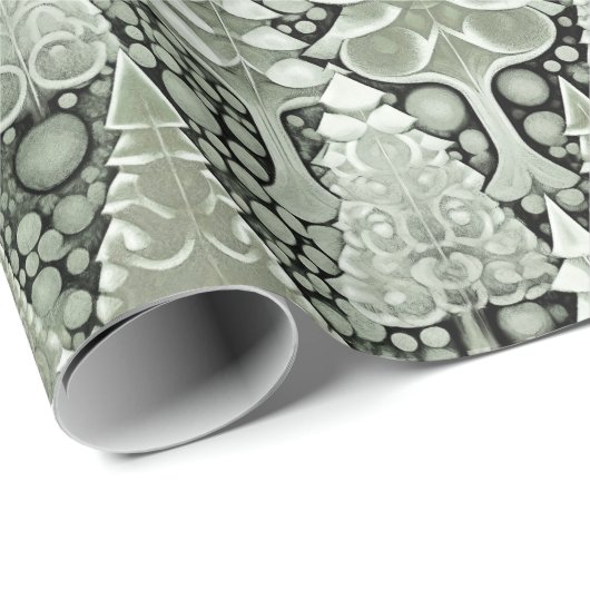 Groene Aarde Kerstmispatroon#6 ID1009 Cadeaupapier (Rol Hoek)